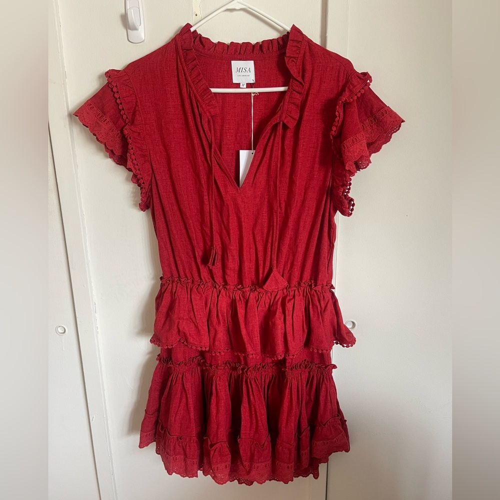 MISA Los Angeles Red Mini Dress, Size Medium - NEW WITH TAGS